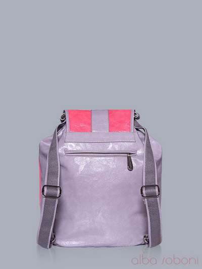 Стильний рюкзак з вышивкою, модель 150850 сірий-корал. Зображення товару, вид додатковий.