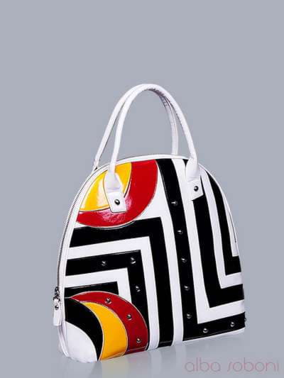 Стильна сумка з вышивкою, модель 150730 білий. Зображення товару, вид збоку.