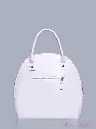 Стильна сумка з вышивкою, модель 150730 білий. Зображення товару, вид ззаду.