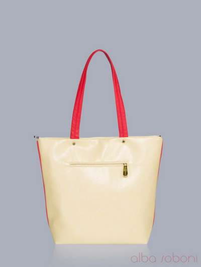 Модна сумка з вышивкою, модель 150830 бежевий. Зображення товару, вид ззаду.