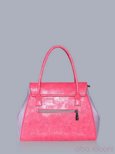 Модна сумка з вышивкою, модель 150860 корал-сірий. Зображення товару, вид ззаду.