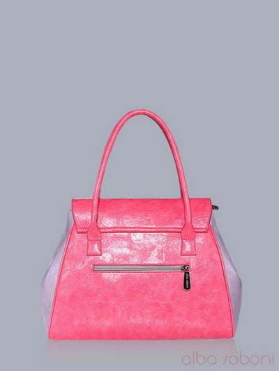 Модна сумка з вышивкою, модель 150862 корал-сірий. Зображення товару, вид ззаду.