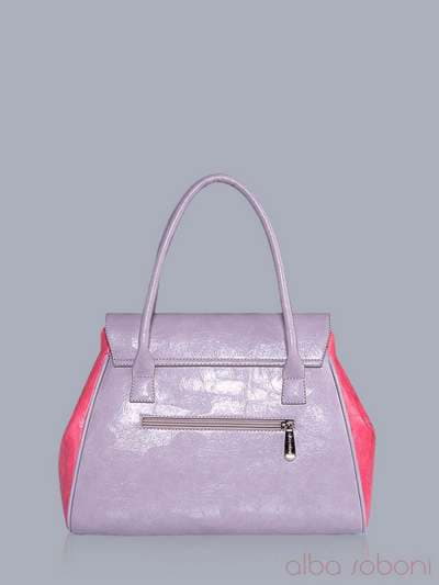 Молодіжна сумка з вышивкою, модель 150862 сірий-корал. Зображення товару, вид ззаду.