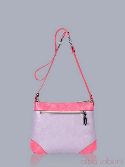 Молодіжна сумка з вышивкою, модель 150870 сірий-корал. Зображення товару, вид додатковий.