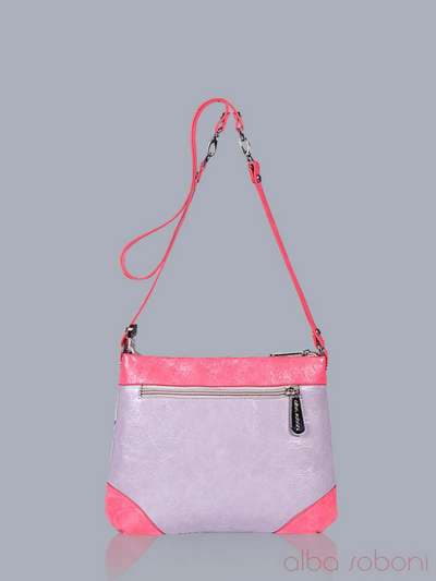 Літня сумка з вышивкою, модель 150871 сірий-корал. Зображення товару, вид додатковий.