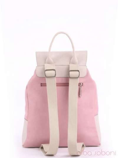 Літній рюкзак, модель 160030 рожевий-сірий. Зображення товару, вид ззаду.