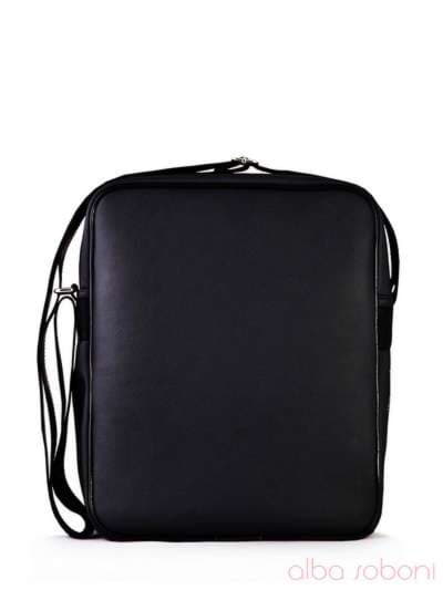 Модна сумка з вышивкою, модель 120707 чорний. Зображення товару, вид ззаду.