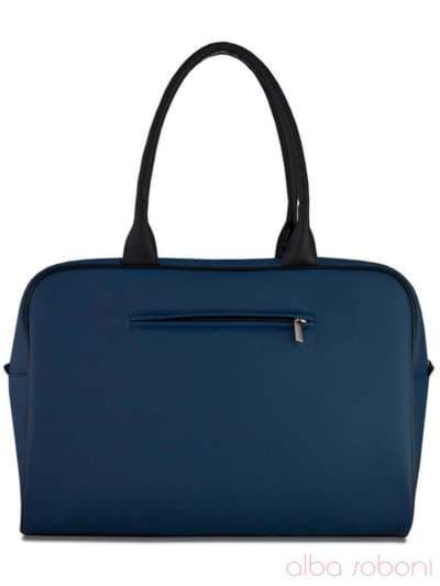 Молодіжна сумка з вышивкою, модель 120760 синій. Зображення товару, вид ззаду.