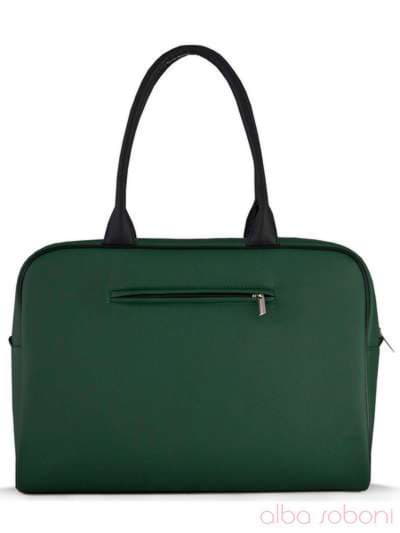 Брендова сумка з вышивкою, модель 120760 зелений. Зображення товару, вид ззаду.