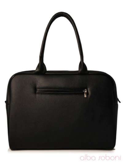Стильна сумка з вышивкою, модель 120762 чорний. Зображення товару, вид ззаду.