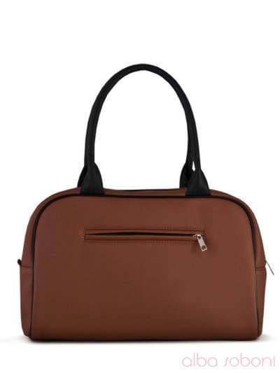 Шкільна сумка з вышивкою, модель 120770 коричневий. Зображення товару, вид ззаду.