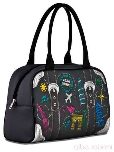 Шкільна сумка з вышивкою, модель 120771 сірий. Зображення товару, вид збоку.