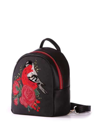 Молодіжний рюкзак з вышивкою, модель 172901 чорний. Зображення товару, вид додатковий.