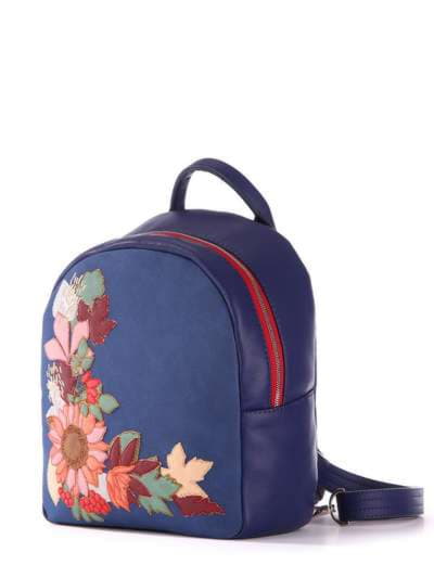 Модний рюкзак з вышивкою, модель 172902 синій. Зображення товару, вид додатковий.