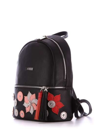 Стильний рюкзак з вышивкою, модель 172966 чорний. Зображення товару, вид додатковий.