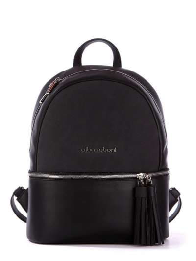 Стильний рюкзак, модель 172967 чорний. Зображення товару, вид спереду.