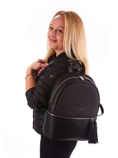 Стильний рюкзак, модель 172967 чорний. Зображення товару, вид збоку.