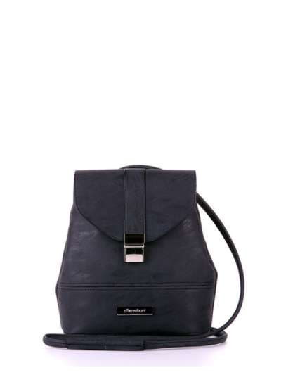 Жіночий міні-рюкзак, модель 172741 чорний. Зображення товару, вид спереду.