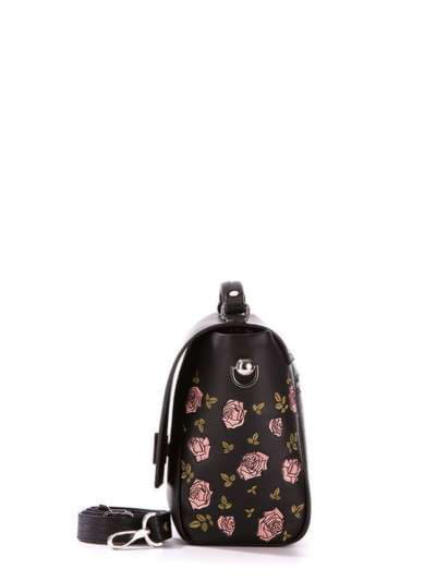 Брендова сумка-портфель з вышивкою, модель 172571 чорний. Зображення товару, вид додатковий.