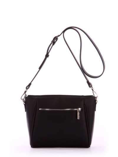 Брендова сумка маленька з вышивкою, модель 172592 чорний. Зображення товару, вид ззаду.