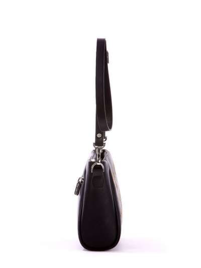 Брендова сумка маленька з вышивкою, модель 172592 чорний. Зображення товару, вид додатковий.