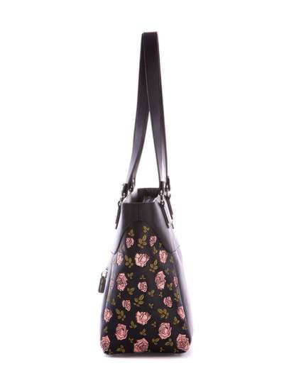Стильна сумка з вышивкою, модель 172561 чорний. Зображення товару, вид додатковий.