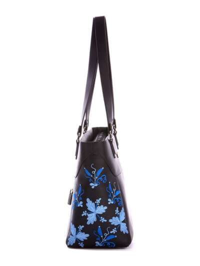 Модна сумка з вышивкою, модель 172563 чорний. Зображення товару, вид додатковий.