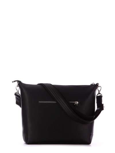 Молодіжна сумка через плече з вышивкою, модель 172425 чорний. Зображення товару, вид ззаду.