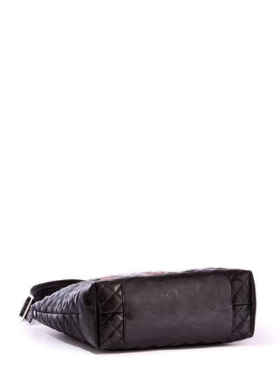Молодіжна сумка через плече з вышивкою, модель 172661 чорний. Зображення товару, вид додатковий.