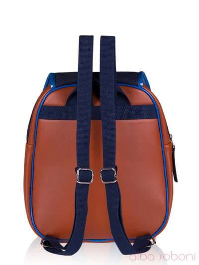 Стильний дитячий рюкзак з вышивкою, модель 0220 коричневий. Зображення товару, вид ззаду.