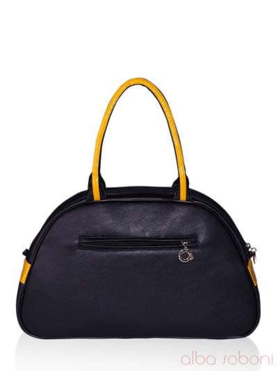 Стильна дитяча сумочка з вышивкою, модель 0145 чорний. Зображення товару, вид ззаду.