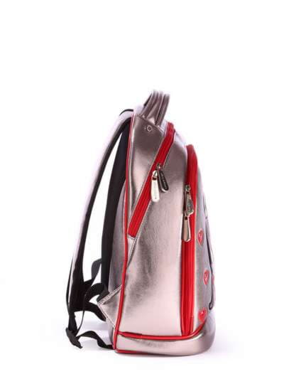 Брендовий рюкзак з вышивкою, модель 171303 бронза. Зображення товару, вид ззаду.