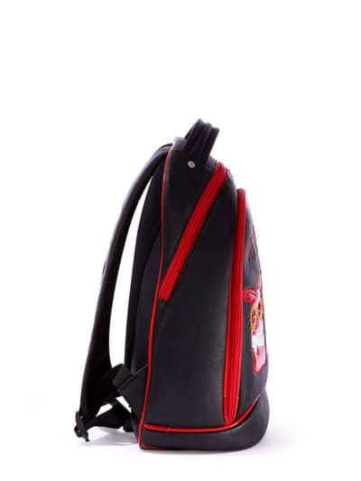 Шкільний рюкзак з вышивкою, модель 171306 чорний. Зображення товару, вид ззаду.