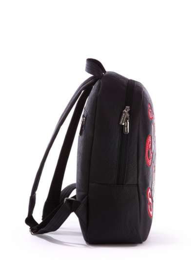 Шкільний рюкзак з вышивкою, модель 171311 чорний. Зображення товару, вид ззаду.
