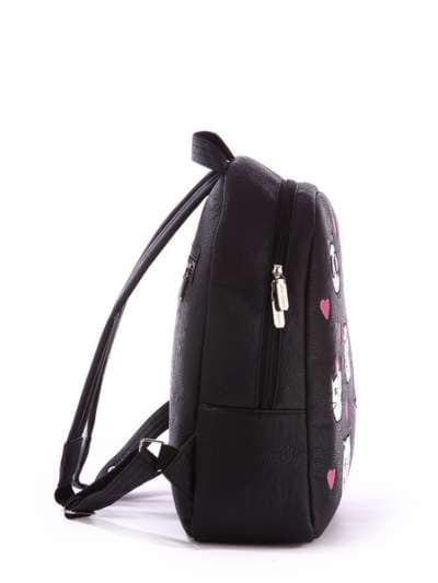 Шкільний рюкзак з вышивкою, модель 171314 чорний. Зображення товару, вид ззаду.