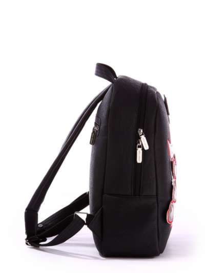 Стильний рюкзак з вышивкою, модель 171315 чорний. Зображення товару, вид ззаду.
