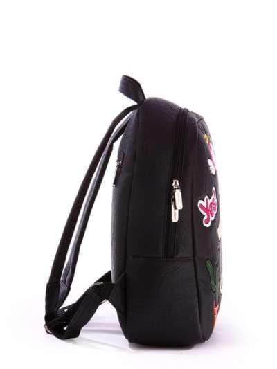 Стильний рюкзак з вышивкою, модель 171316 чорний. Зображення товару, вид ззаду.
