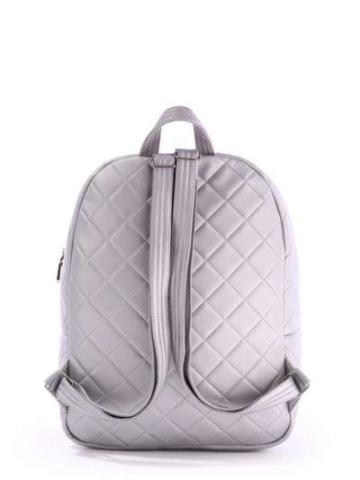 Модний рюкзак, модель 171341 срібло. Зображення товару, вид ззаду.
