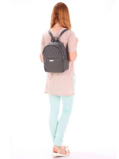 Жіночий рюкзак, модель 171364 сірий. Зображення товару, вид додатковий.