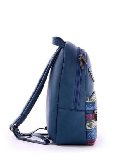 Шкільний рюкзак з вышивкою, модель 171372 синій. Зображення товару, вид ззаду.