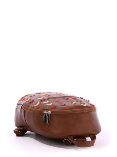 Шкільний рюкзак з вышивкою, модель 171383 коричневий. Зображення товару, вид додатковий.