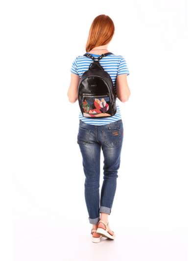 Шкільний рюкзак з вышивкою, модель 171414 чорний. Зображення товару, вид додатковий.