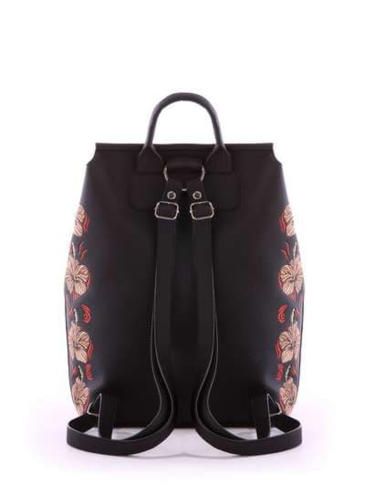 Жіночий рюкзак з вышивкою, модель 171469 чорний. Зображення товару, вид ззаду.