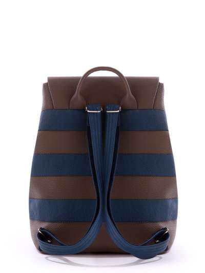 Брендовий рюкзак, модель 171482 коричневий-синій. Зображення товару, вид ззаду.