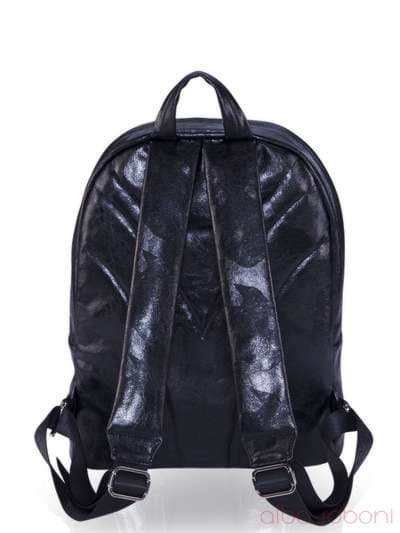 Жіночий рюкзак з вышивкою, модель 161234 чорний. Зображення товару, вид ззаду.