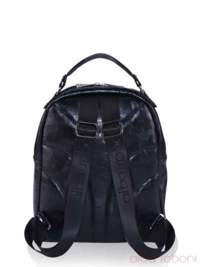 Стильний рюкзак з вышивкою, модель 161424 чорний. Зображення товару, вид ззаду.