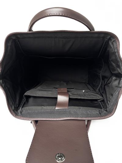 Фото товара: яскравий дует - рюкзак та шопер 250319 коричневий. Фото - 9.