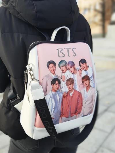 Міський рюкзак для дівчат BTS колір білий. Фото - 6