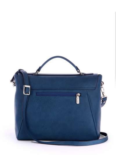 Молодіжна сумка-портфель, модель 171445 синій. Зображення товару, вид ззаду.