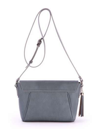 Модна сумка маленька, модель 171454 сіро-блакитний. Зображення товару, вид ззаду.